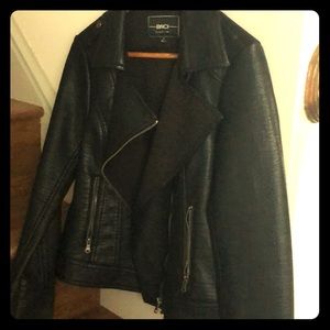 BNCI vegan black faux leather jacket, size m (6-8)